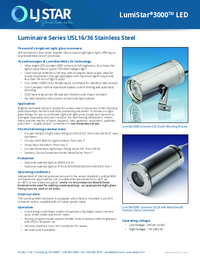 Thumbnail of document Data Sheet - LumiStar3000™ LED Luminaire Series USL16/36 SS